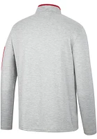 Colosseum Indiana Hoosiers Mens Grey Country Club Long Sleeve Qtr Zip Pullover