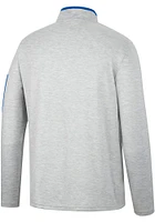 Colosseum Kansas Jayhawks Mens Grey Country Club Long Sleeve Qtr Zip Pullover