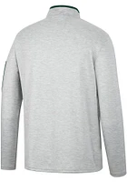 Colosseum Michigan State Spartans Mens Grey Country Club Long Sleeve Qtr Zip Pullover