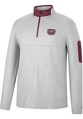 Colosseum Missouri State Bears Mens Grey Country Club Long Sleeve Qtr Zip Pullover