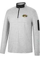 Colosseum Missouri Tigers Mens Grey Country Club Long Sleeve Qtr Zip Pullover