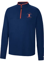 Colosseum Illinois Fighting Illini Mens Navy Blue Spaulding Long Sleeve Qtr Zip Pullover