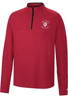 Colosseum Indiana Hoosiers Mens Crimson Spaulding Long Sleeve Qtr Zip Pullover