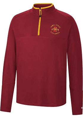 Colosseum Iowa State Cyclones Mens Cardinal Spaulding Long Sleeve Qtr Zip Pullover
