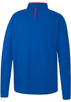 Colosseum Kansas Jayhawks Mens Blue Spaulding Long Sleeve Qtr Zip Pullover