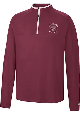 Colosseum Missouri State Bears Mens Maroon Spaulding Long Sleeve Qtr Zip Pullover