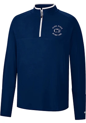 Colosseum Penn State Nittany Lions Mens Navy Blue Spaulding Long Sleeve Qtr Zip Pullover