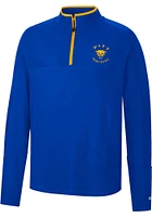 Colosseum Pitt Panthers Mens Blue Spaulding Long Sleeve Qtr Zip Pullover