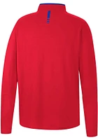 Colosseum SMU Mustangs Mens Red Spaulding Long Sleeve Qtr Zip Pullover