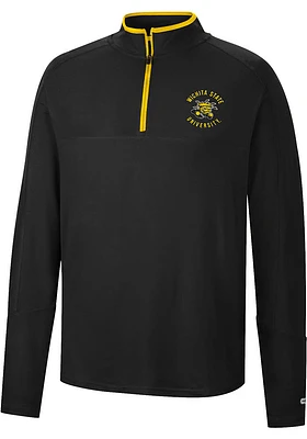 Colosseum Wichita State Shockers Mens Black Spaulding Long Sleeve Qtr Zip Pullover