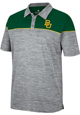 Colosseum Baylor Bears Mens Grey Birdie Short Sleeve Polo