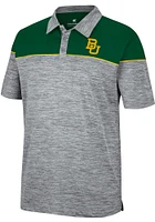Colosseum Baylor Bears Mens Grey Birdie Short Sleeve Polo