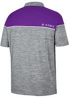 Colosseum K-State Wildcats Mens Grey Birdie Short Sleeve Polo