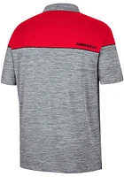 Colosseum Louisville Cardinals Mens Grey Birdie Short Sleeve Polo