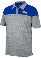 Colosseum Pitt Panthers Mens Grey Birdie Short Sleeve Polo