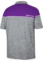Colosseum TCU Horned Frogs Mens Grey Birdie Short Sleeve Polo
