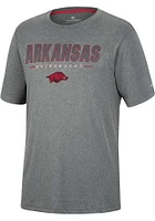 Colosseum Arkansas Razorbacks Charcoal High Pressure Short Sleeve T Shirt