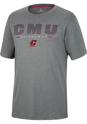 Colosseum Central Michigan Chippewas Charcoal High Pressure Short Sleeve T Shirt