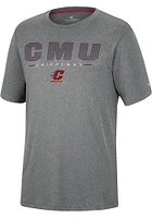 Colosseum Central Michigan Chippewas Charcoal High Pressure Short Sleeve T Shirt