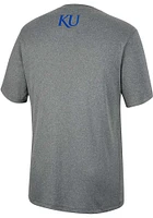 Colosseum Kansas Jayhawks Charcoal High Pressure Short Sleeve T Shirt