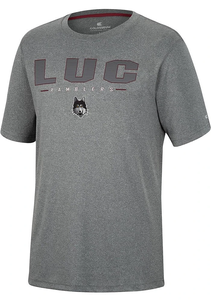Colosseum Loyola Ramblers Charcoal High Pressure Short Sleeve T Shirt