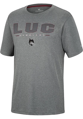 Colosseum Loyola Ramblers Charcoal High Pressure Short Sleeve T Shirt