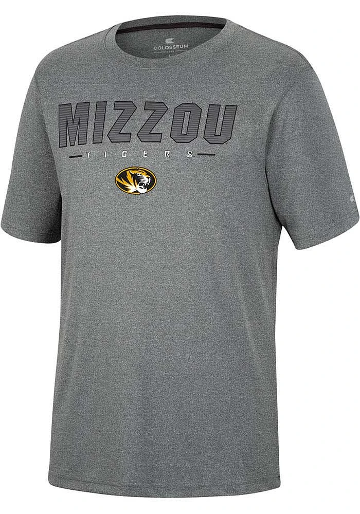 Colosseum Missouri Tigers Charcoal High Pressure Short Sleeve T Shirt