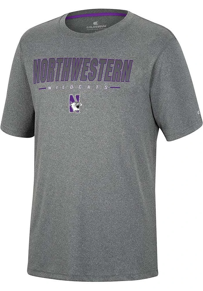 Colosseum Northwestern Wildcats Charcoal High Pressure Short Sleeve T Shirt
