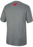 Colosseum SMU Mustangs Charcoal High Pressure Short Sleeve T Shirt