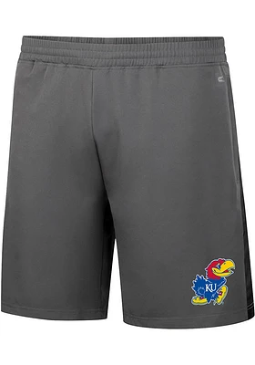 Colosseum Kansas Jayhawks Mens Grey Smails Woven Shorts