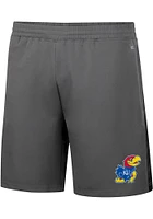 Colosseum Kansas Jayhawks Mens Grey Smails Woven Shorts