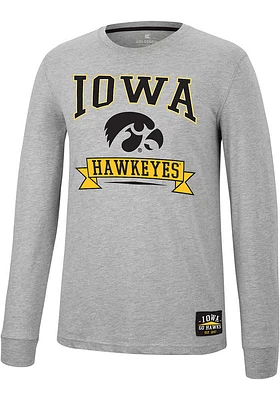 Colosseum Iowa Hawkeyes Grey Hey Everyone Long Sleeve T Shirt