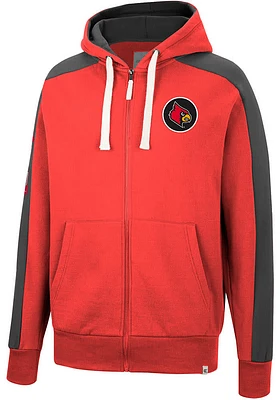 Colosseum Louisville Cardinals Mens Red Flying Wasp Long Sleeve Zip Fashion