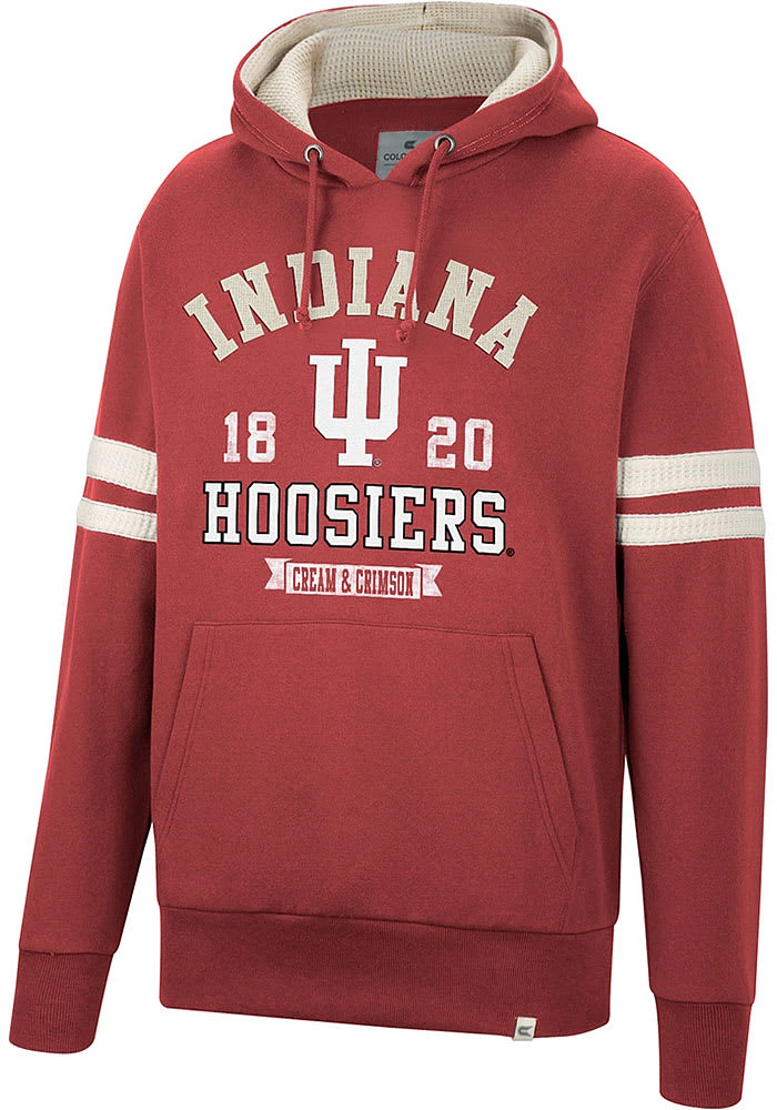 Colosseum Indiana Hoosiers Mens Crimson O Hooligan Pullover Fashion Hood