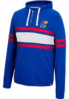 Colosseum Kansas Jayhawks Mens Blue Well Were Waiting Henley Fashion Hood