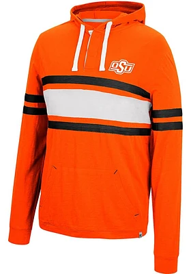 Colosseum Oklahoma State Cowboys Mens Orange Well Were Waiting Henley Fashion Hood