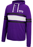 Colosseum TCU Horned Frogs Mens Purple Well Were Waiting Henley Fashion Hood