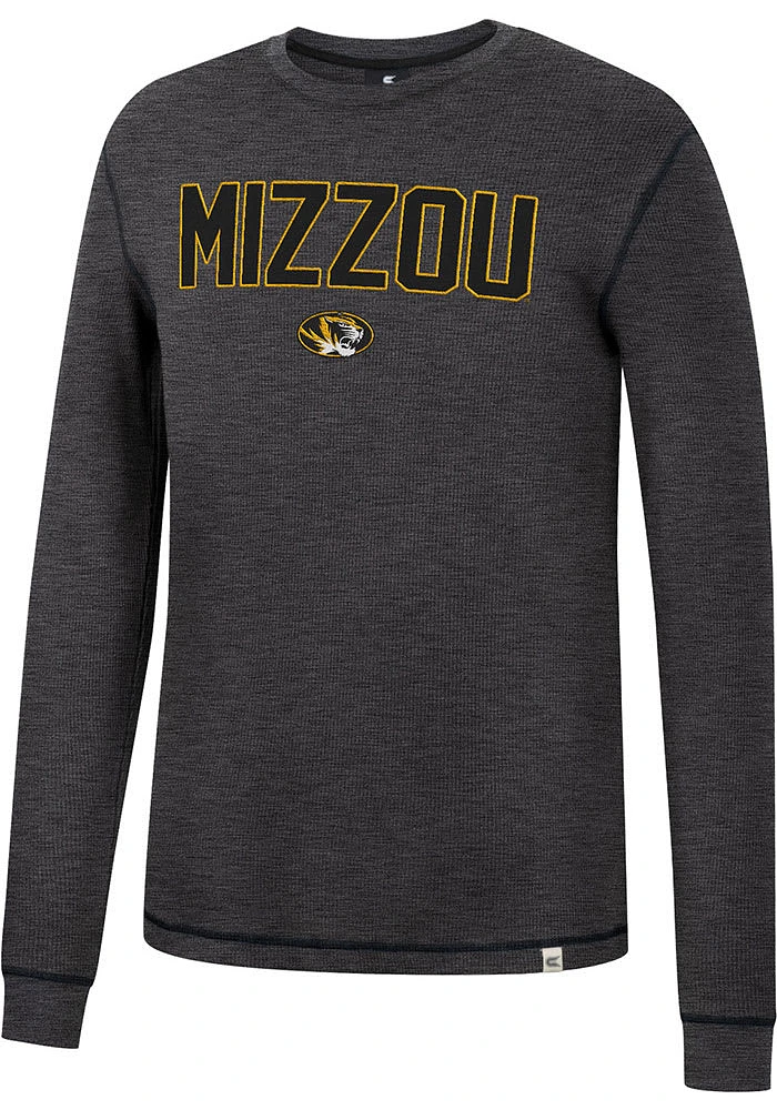 Colosseum Missouri Tigers Charcoal Noonan Thermal Long Sleeve Fashion T Shirt