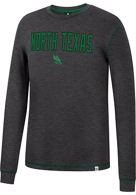 Colosseum North Texas Mean Green Charcoal Noonan Thermal Long Sleeve Fashion T Shirt