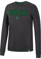 Colosseum North Texas Mean Green Charcoal Noonan Thermal Long Sleeve Fashion T Shirt