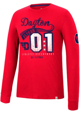 Colosseum Dayton Flyers Red Before Electricity Long Sleeve Fashion T Shirt