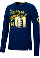 Colosseum Michigan Wolverines Blue Before Electricity Long Sleeve Fashion T Shirt