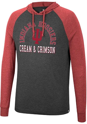 Colosseum Indiana Hoosiers Mens Charcoal Zen Philosopher Tee Fashion Hood
