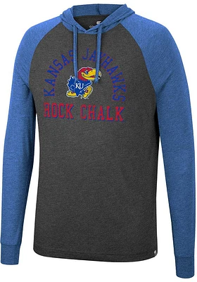 Colosseum Kansas Jayhawks Mens Charcoal Zen Philosopher Tee Fashion Hood