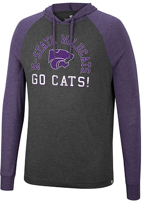 Colosseum K-State Wildcats Mens Charcoal Zen Philosopher Tee Fashion Hood