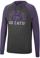Colosseum K-State Wildcats Mens Charcoal Zen Philosopher Tee Fashion Hood