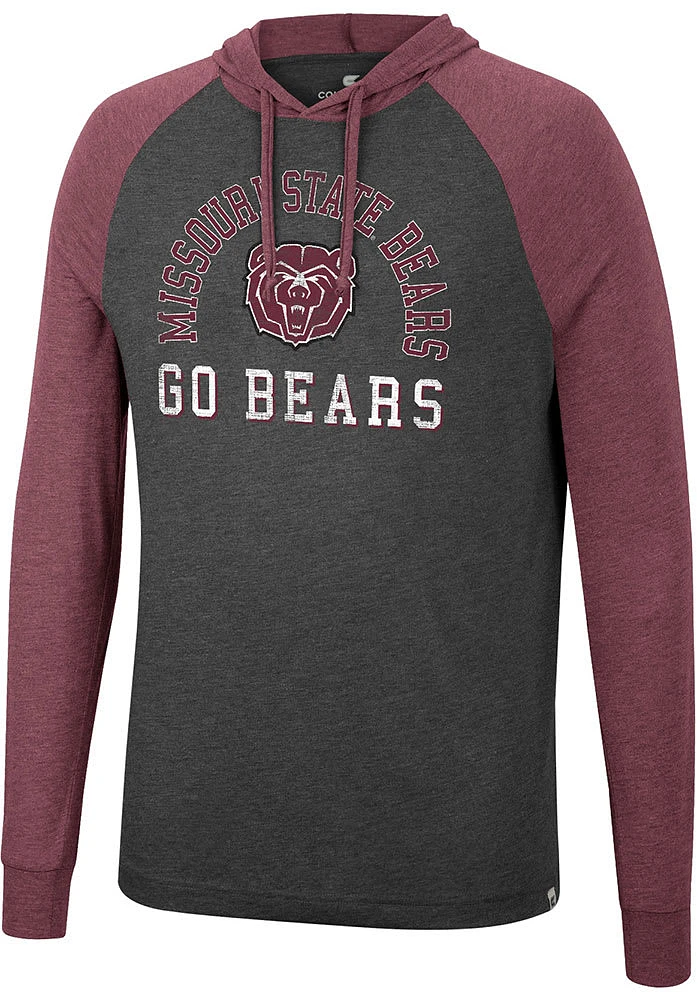 Colosseum Missouri State Bears Mens Charcoal Zen Philosopher Tee Fashion Hood