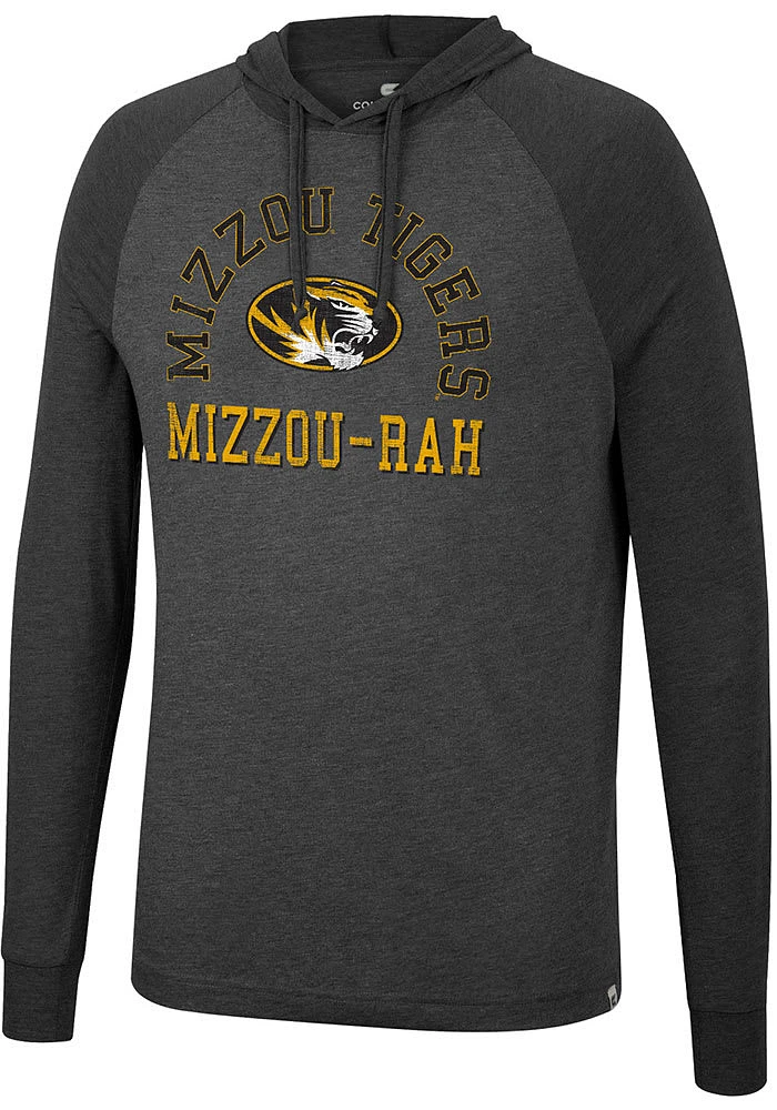 Colosseum Missouri Tigers Mens Charcoal Zen Philosopher Tee Fashion Hood