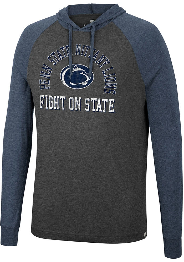 Colosseum Penn State Nittany Lions Mens Charcoal Zen Philosopher Tee Fashion Hood