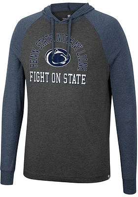 Colosseum Penn State Nittany Lions Mens Charcoal Zen Philosopher Tee Fashion Hood